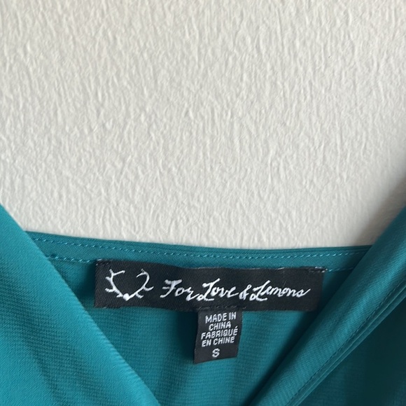 For Love And Lemons dark teal mini slip or camisole tank - Picture 3 of 6